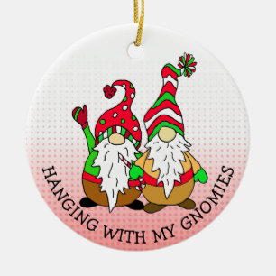 Hangen met mijn Gnomies Kerstmis Keramisch Ornament