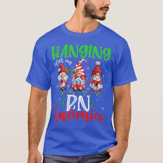 Hangen met Mijn RN Gnomies Cute Xmas Lichten Gnome T-shirt