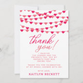 Hangen String Love Harten Bruiloft Bedankkaart (Voorkant)