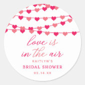 Hangen String Love Hartjes Bruiloft Feest Ronde Sticker (Voorkant)