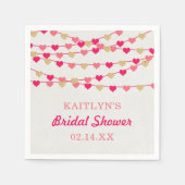 Hangen String Love Hearts Bruiloft Feest Servet (Voorkant)