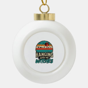 Hangend Met Mijn Heksen Vintage Halloween T-shirt Keramische Bal Ornament
