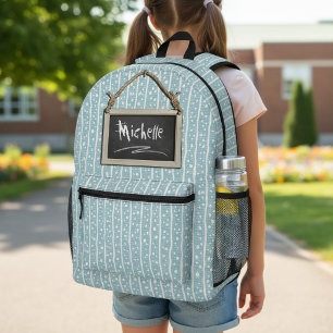 Hangend schoolbord Blauw ID397 Bedrukte Rugzak