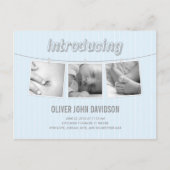 Hangende Afbeeldingen Geboorteaankondiging - Baby  Aankondigingskaart (Voorkant)