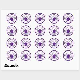 Hangende blauwe regen in cirkel ronde sticker