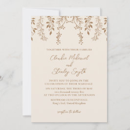 Hangende bloemen loof warm romantisch boho aards kaart