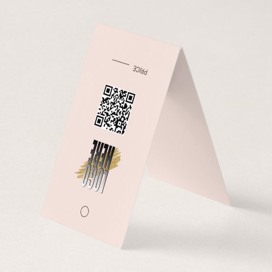 Hangende Blush Armband Display Prijs Label QR Visitekaartjes (Achterkant)