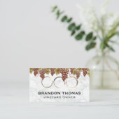 Hangende druiven | Wijnvlek | Marmer Visitekaartje (Staand voorkant)