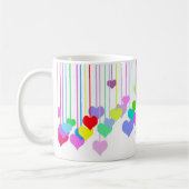 Hangende harten op wit koffiemok (Links)