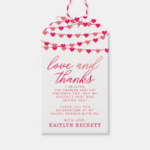 Hangende Hartjes Bruiloft Feest Cadeaulabel (Voorkant)