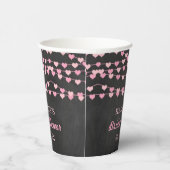 Hangende Hartjes Bruiloft Feest Papieren Bekers (Rechts)