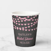 Hangende Hartjes Bruiloft Feest Papieren Bekers (Voorkant)