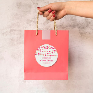 Hangende Hartjes Bruiloft Feest Ronde Sticker
