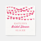 Hangende Hartjes Bruiloft Feest Servet (Voorkant)