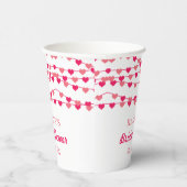 Hangende Hartjes Bruiloft Papieren Bekers (Rechts)