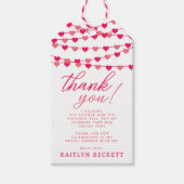 Hangende Hartjes Bruiloftfeest Cadeaulabel (Voorkant)