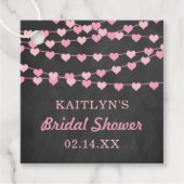 Hangende Hartjes Bruiloftsshower Bedankjes Labels (Voorkant)