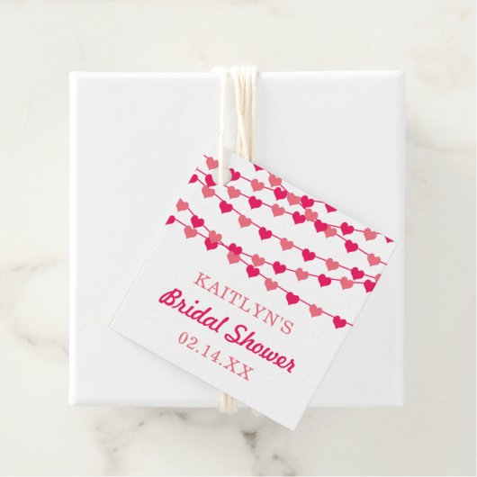 Hangende Hartjes Bruiloftsshower Bedankjes Labels (In situ)
