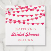 Hangende Hartjes Bruiloftsshower Bedankjes Labels (Voorkant)