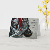 Hangende Helm V-Twin Motorfiets Jubileum Kaart (Gele Bloem)