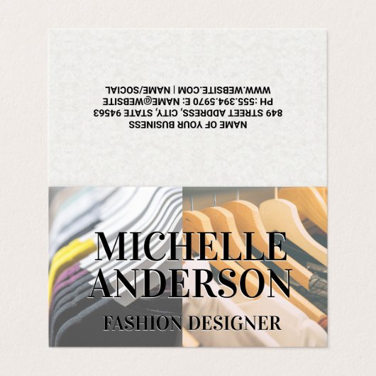 Hangende kleding | Garderobeontwerp Visitekaartjes (Buitenkant ongevouwen)