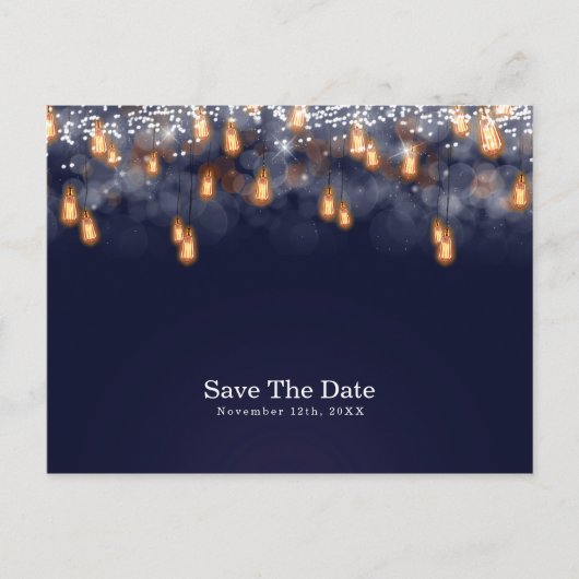  Hangende Lampen Rustiek Save the Date Aankondigingskaart (Voorkant)