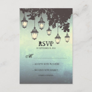 hangende lampen WEDDING RSVP-KAARTEN RSVP Kaartje