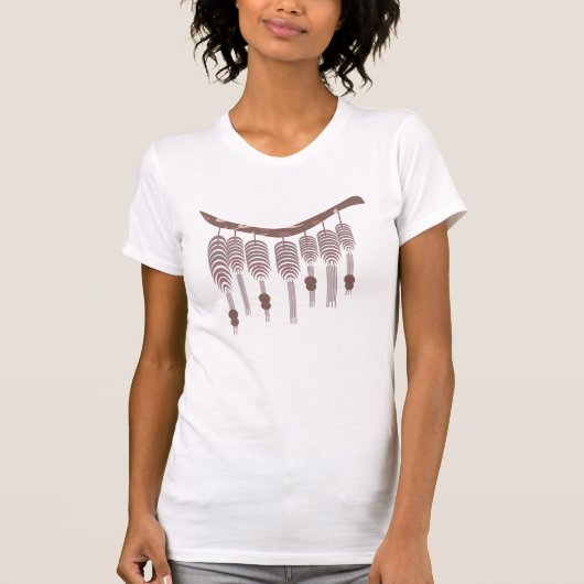 Hangende Macrame Kunst Boho Stam T-shirt (Voorkant)