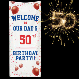 Hangende slinger voor papa's 50e verpartij spandoek