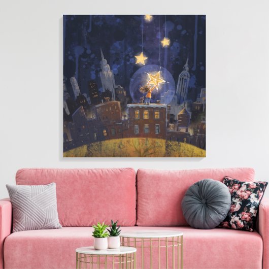 Hangende sterren Art Matte Canvas Afdruk (Insitu (Woonkamer))