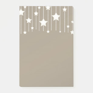 Hangende sterren slinger wit en beige ambacht post-it® notes