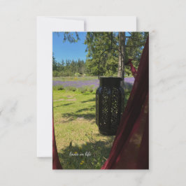 Hangende Tuinlantaarn & Lavendelgebied Notitiekaartje