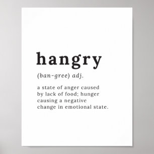 Hanger - Definitie Miks Angry/Hungry, Kitchen Art Poster