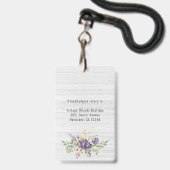 Hanger floral | Badge d'ID photo de l'employé (Arrière avec lanière)