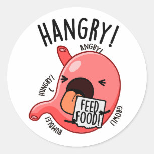 Hanger Funny Maag Pun Ronde Sticker