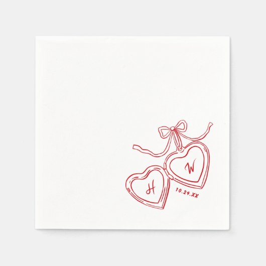 Hangerig Sieraad Rood Bruiloft Verlovingsfeest Servet (Voorkant)