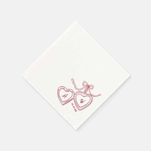 Hangerig Sieraad Rood Bruiloft Verlovingsfeest Servet (Hoek)