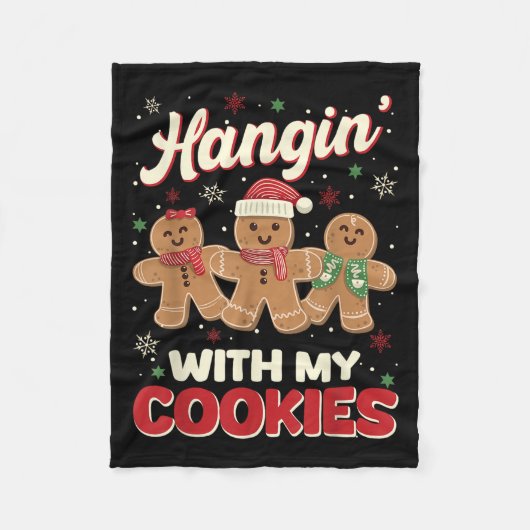 Hangin Met Mijn Cookies Gingerbread Man Xmas Teach Fleece Deken (Voorkant)
