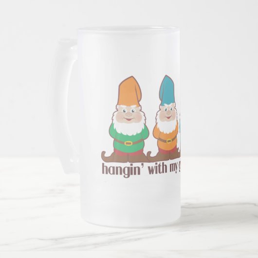 Hangin' met mijn Gnomen Design Matglas Bierpul (Voorkant links)