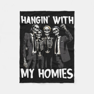 Hangin Met Mijn Homies Grappig Skelet Halloween Co Fleece Deken