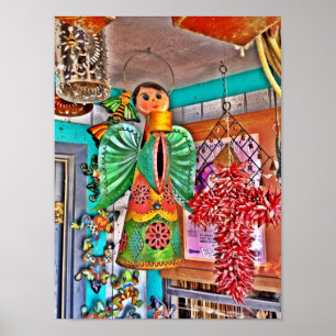 Hanging Angel Metal Art Chili Peppers Poster