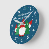 Hanging avec mes gnomes drôle horloge murale de No (Angle)