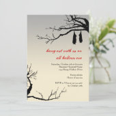 Hanging bats bare branches decay chic Halloween Kaart (Staand voorkant)