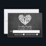 Hanging Coeur Arbre Chalkboard Mariage RSVP<br><div class="desc">Ces cartes de mariage RSVP comportent un arbre suspendu romantique, et bientôt être mari et femme, qui est sculpté en forme de coeur. L'arrière - plan de l'effet tableau de bord rend ces cartes RSVP parfaites pour tout couple qui planifie un mariage moderne chic. Ces cartes RSVP peuvent facilement être...</div>