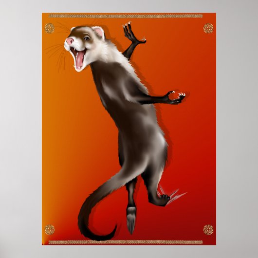 Hanging Ferret Poster (Voorkant)