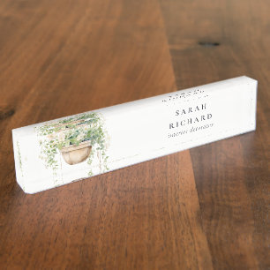 Hanging Floral House Planten Waterverf Botanisch Naambordje