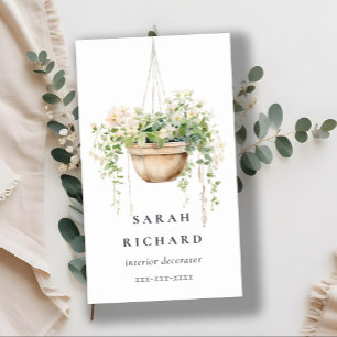 Hanging Floral House Planten Waterverf Botanisch Visitekaartje