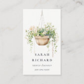Hanging Floral House Planten Waterverf Botanisch Visitekaartje (Voorkant)