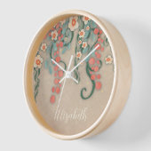 "Hanging Floral" Inspiritisme personnalisé Horloge (Angle)