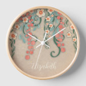 "Hanging Floral" Inspiritisme personnalisé Horloge (Recto)